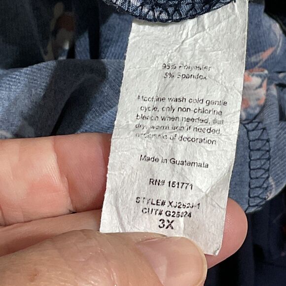 Kaileigh Faux Wrap V-neck Midi Dress 3X Floral - Picture 2 of 11